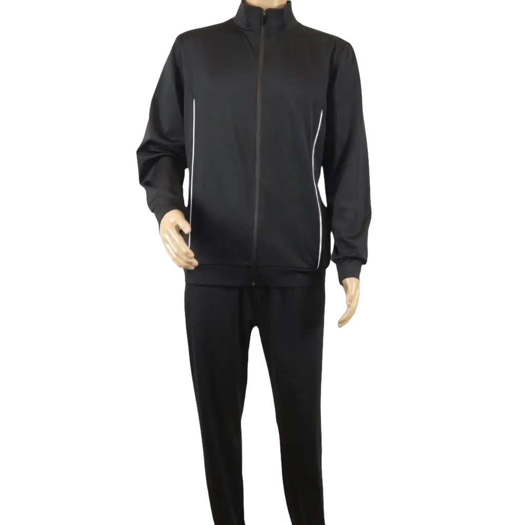 Men's Monte Carlo Turkey Jogging Suit 2pc Jump Set Stretchable 95164 Black - J.Valintin Men's Wear Legend - 95164 - Black - M