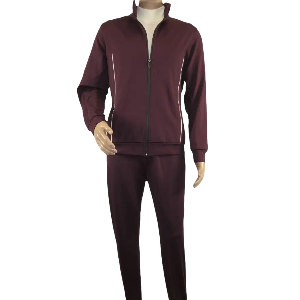 Men's Monte Carlo Turkey Jogging Suit 2pc Jump Set Stretchable 95164 Burgundy - J.Valintin Men's Wear Legend - 95164 - Burg - M