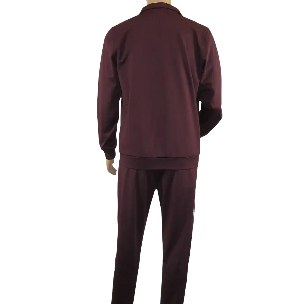 Men's Monte Carlo Turkey Jogging Suit 2pc Jump Set Stretchable 95164 Burgundy - J.Valintin Men's Wear Legend - 95164 - Burg - M