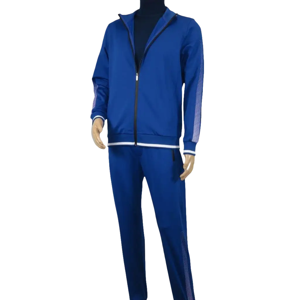 Men's Monte Carlo Turkey Jogging Suit 2pc Jump Set Stretchable 95183 Royal Blue - J.Valintin Men's Wear Legend - 95183 - Royal - M