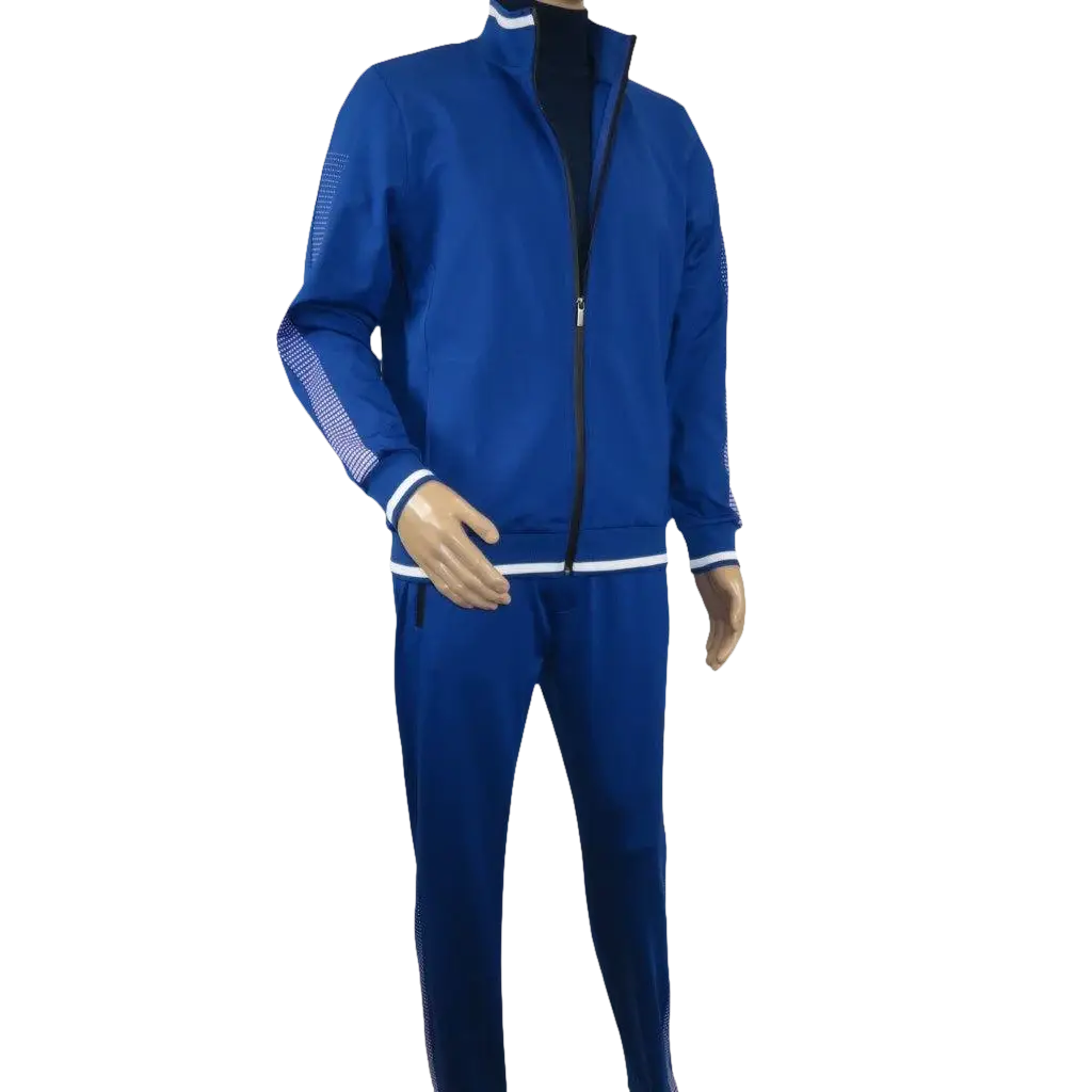 Men's Monte Carlo Turkey Jogging Suit 2pc Jump Set Stretchable 95183 Royal Blue - J.Valintin Men's Wear Legend - 95183 - Royal - M