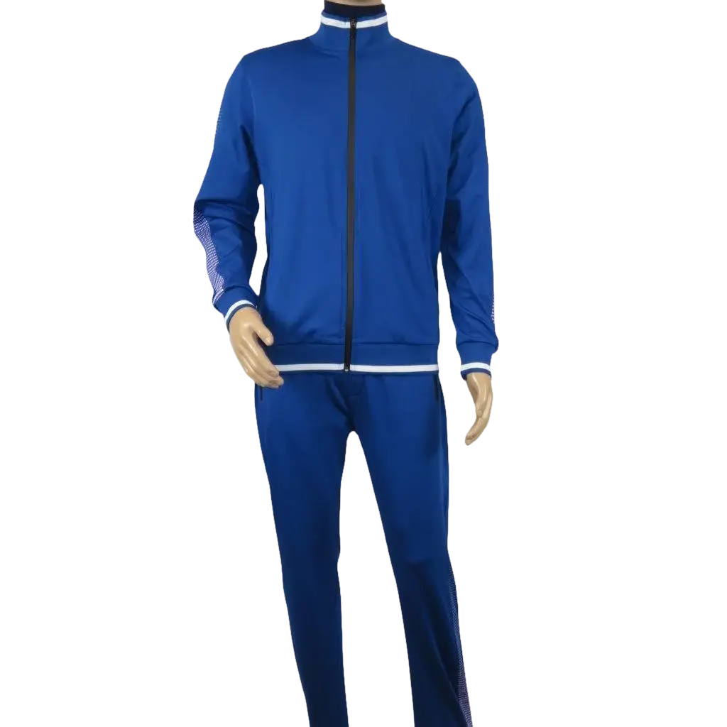 Men's Monte Carlo Turkey Jogging Suit 2pc Jump Set Stretchable 95183 Royal Blue - J.Valintin Men's Wear Legend - 95183 - Royal - M