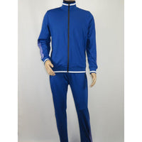 Men's Monte Carlo Turkey Jogging Suit 2pc Jump Set Stretchable 95183 Royal Blue - J.Valintin Men's Wear Legend - 95183 - Royal - M