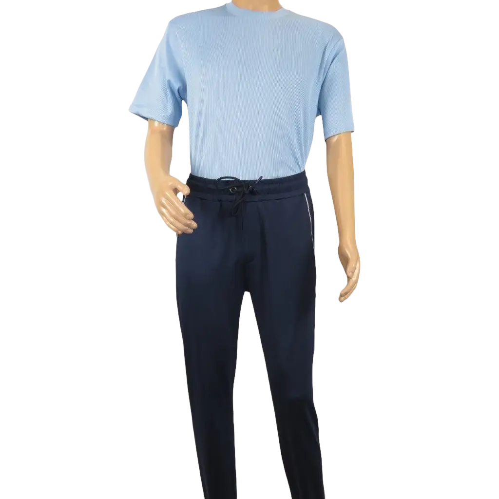 Men's Monte Carlo Turkey Jogging Suit 2pc Jump Set Stretchable 95192 Blue White - J.Valintin Men's Wear Legend - 95192 - Blue White - M