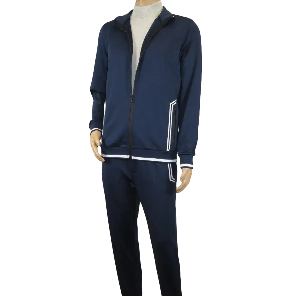 Men's Monte Carlo Turkey Jogging Suit 2pc Jump Set Stretchable 95209 Navy Blue - J.Valintin Men's Wear Legend - 95209 - Navy - M