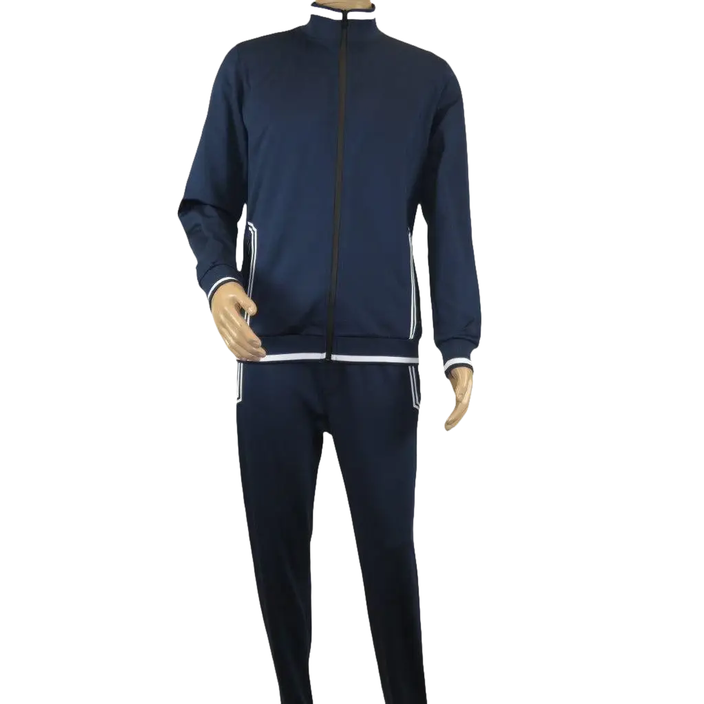 Men's Monte Carlo Turkey Jogging Suit 2pc Jump Set Stretchable 95209 Navy Blue - J.Valintin Men's Wear Legend - 95209 - Navy - M
