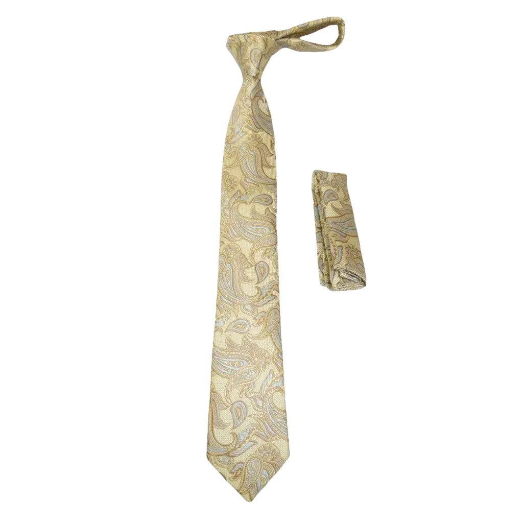 Mens Narrow Tie/Hankie Set Microfiber Silky Vito Rofolo by J.Valintin VTR - 74 - J.Valintin Men's Wear Legend - VTR - 74