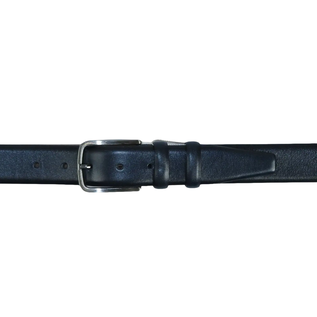 Mens Navy Blue Genuine Leather Belt PIERO ROSSI Turkey Soft Full Grain #Navy - A - J.Valintin Men's Wear Legend - 97211