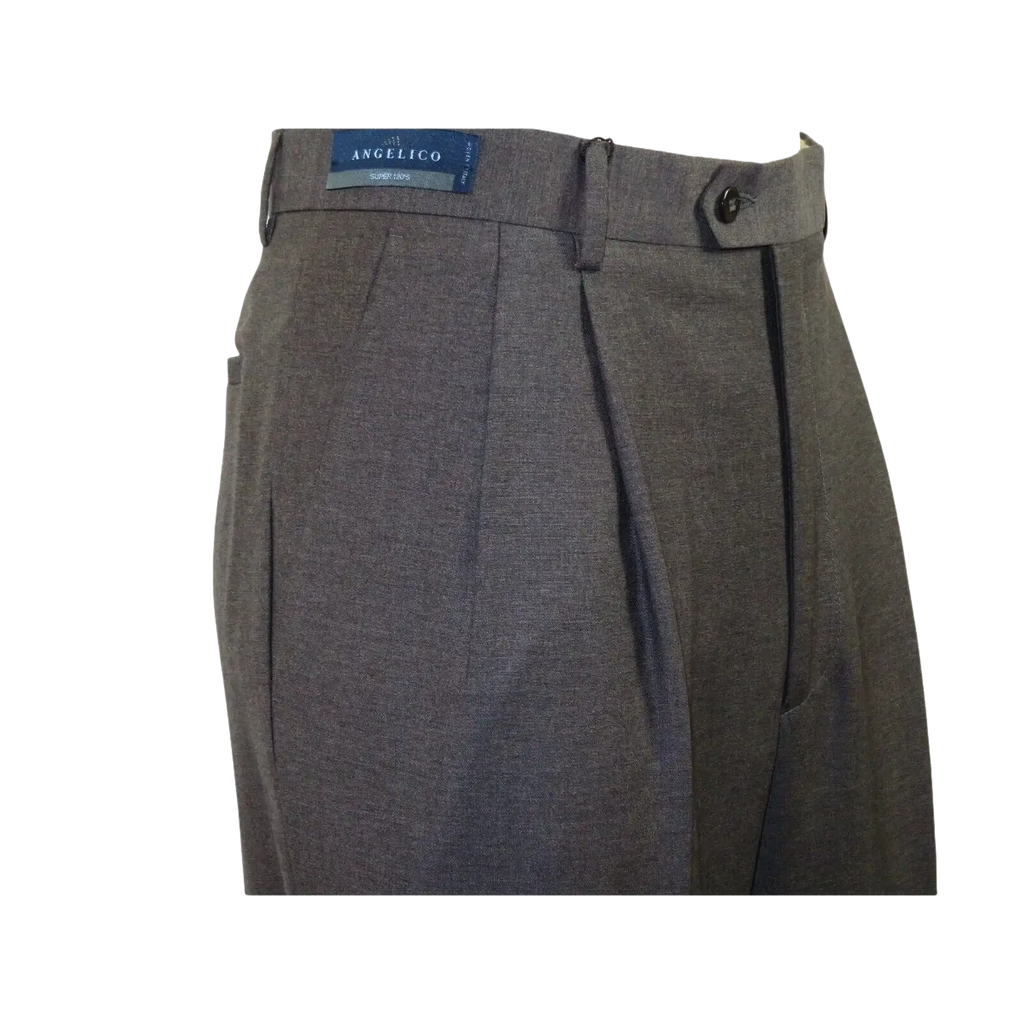 Men's Pants G.Manzoni None Wrinkle Wool Super 120's #056 Gray Made in Italy - J.Valintin Men's Wear Legend - 8644