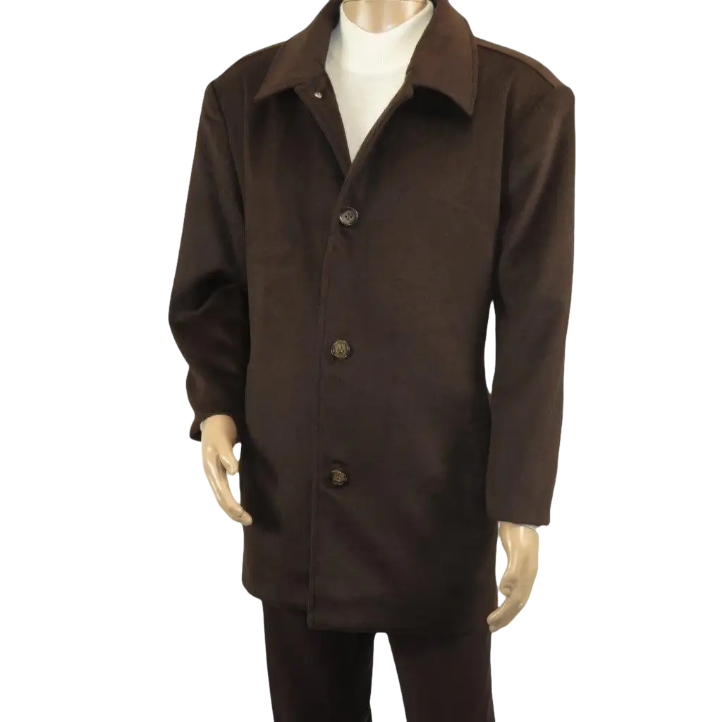 Men's Pea Top Coat Veronesi Wool Cashmere ARNO Brown 46 Regular - J.Valintin Men's Wear Legend - 22545