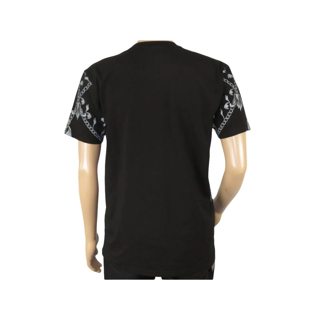 Mens PLATINI Sports Shirt With Rhine Stones Lion Chain STT8022 Black Lion - J.Valintin Men's Wear Legend - 92050