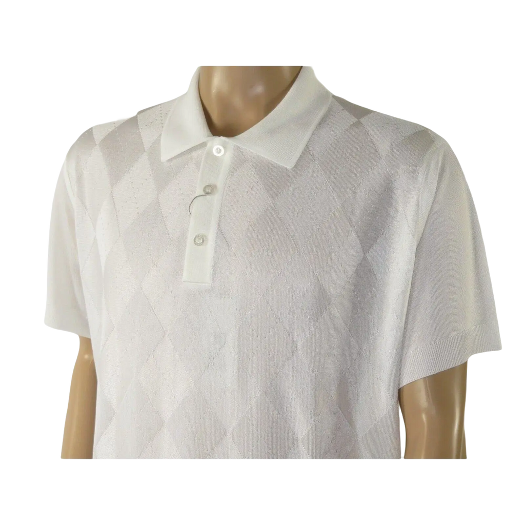 Mens Polo Shirt Slinky Sheer Short Sleeves Soft Touch by Stacy Adams 3703 White - J.Valintin Men's Wear Legend - 94044