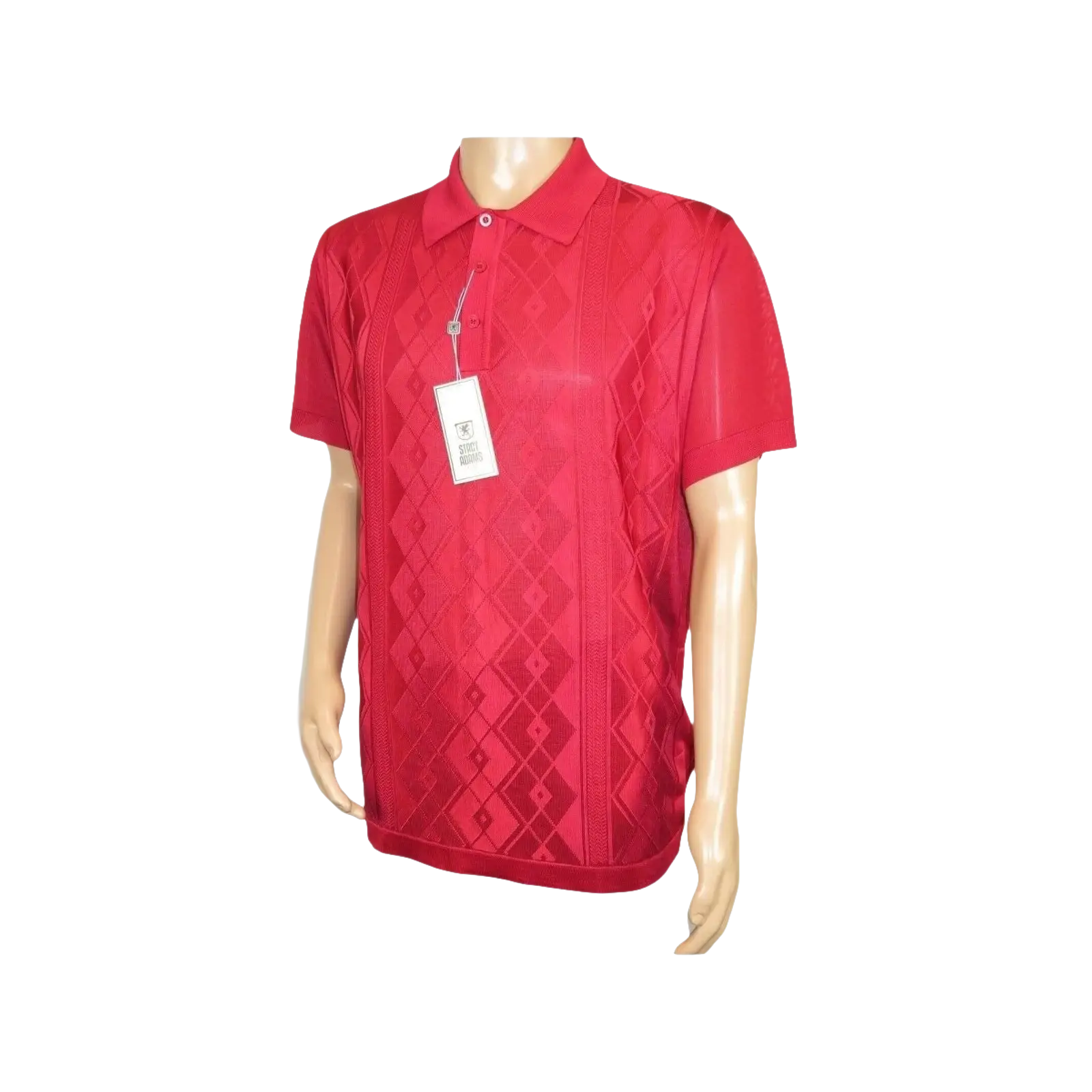 Mens Polo Shirt Slinky Sheer Short Sleeves Soft Touch by Stacy Adams 57007 Red - J.Valintin Men's Wear Legend - 100055