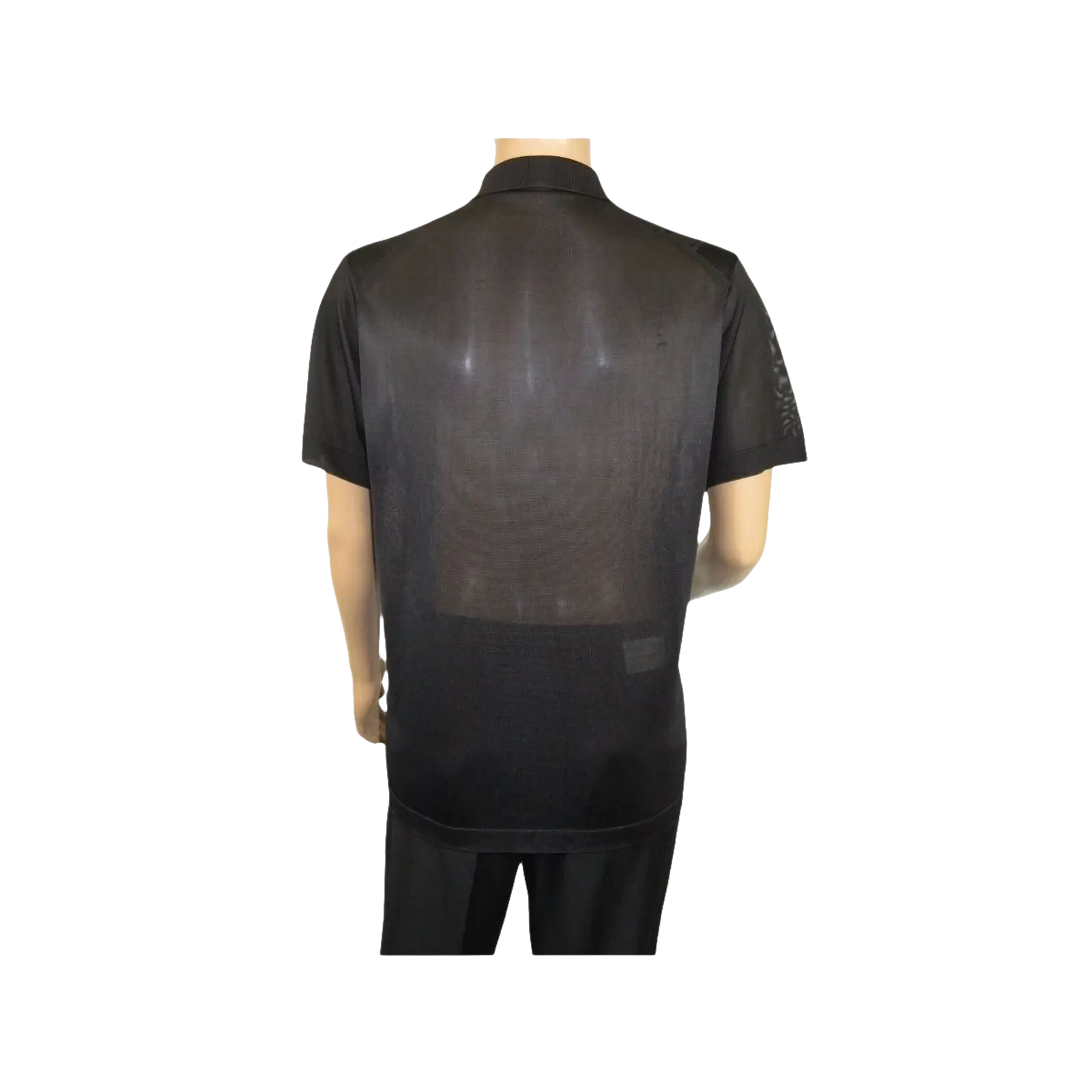 Mens Polo Shirt Slinky Sheer Short Sleeves Soft Touch Stacy Adams 57006 Black - J.Valintin Men's Wear Legend - 100046