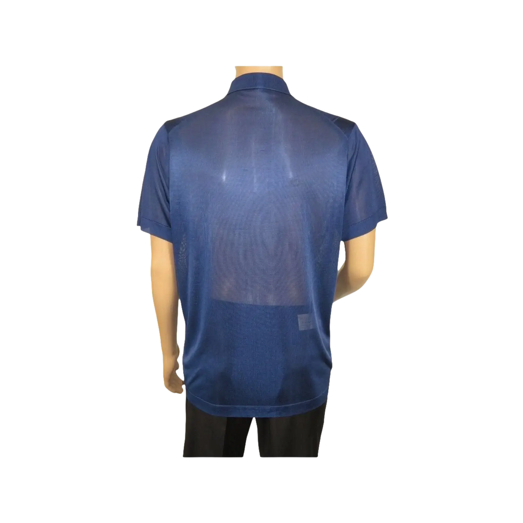 Mens Polo Shirt Slinky Sheer Short Sleeves Soft Touch Stacy Adams 57006 Navy - J.Valintin Men's Wear Legend - 100036