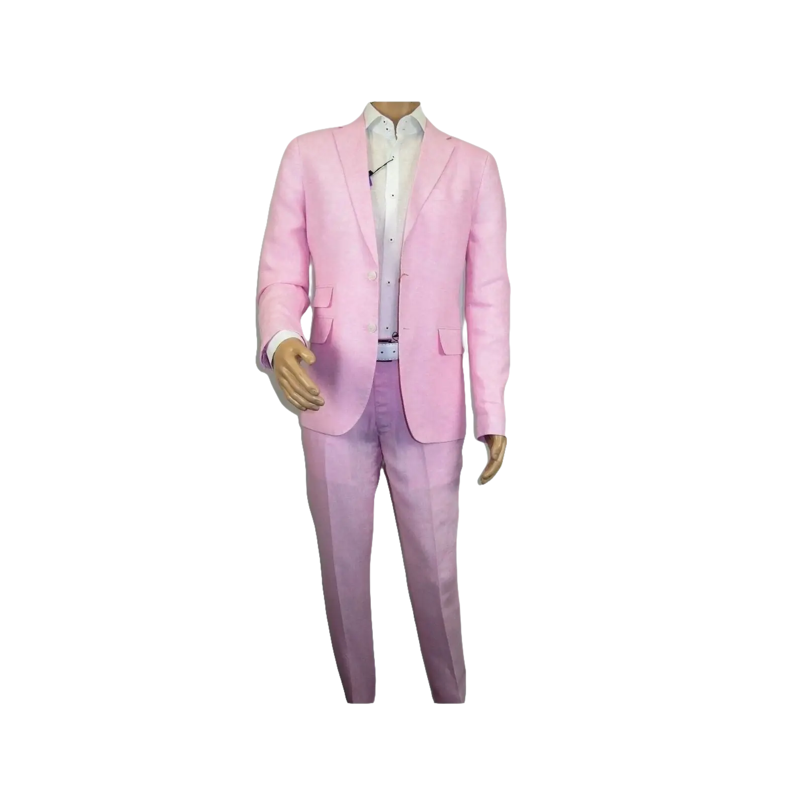 Mens Premium 100% Linen Cocktail Suit by INSERCH Breathable and cool SU880 Pink - J.Valintin Men's Wear Legend - 100661