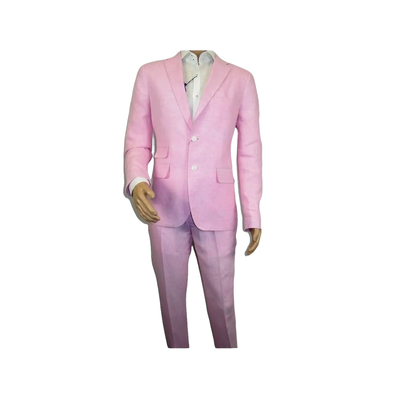 Mens Premium 100% Linen Cocktail Suit by INSERCH Breathable and cool SU880 Pink - J.Valintin Men's Wear Legend - 100661