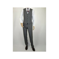 Mens Renoir 3 Piece Vested Suit Glen Plaid Notch Lapel Business 278 - 1 Gray New - J.Valintin Men's Wear Legend - 28301