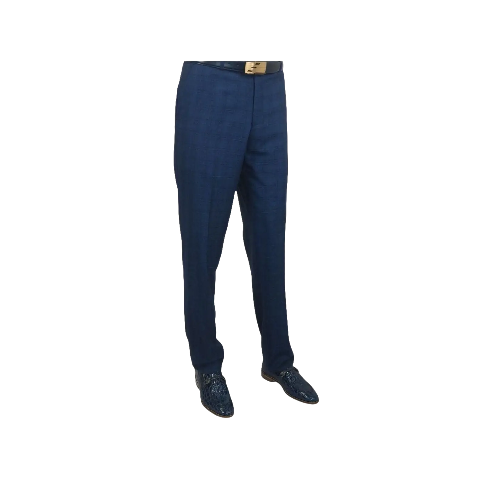 Mens Renoir 3 Piece Vested Suit Glenn Plaid Notch Lapel Business 278 - 2 Navy Blue - J.Valintin Men's Wear Legend - 21737