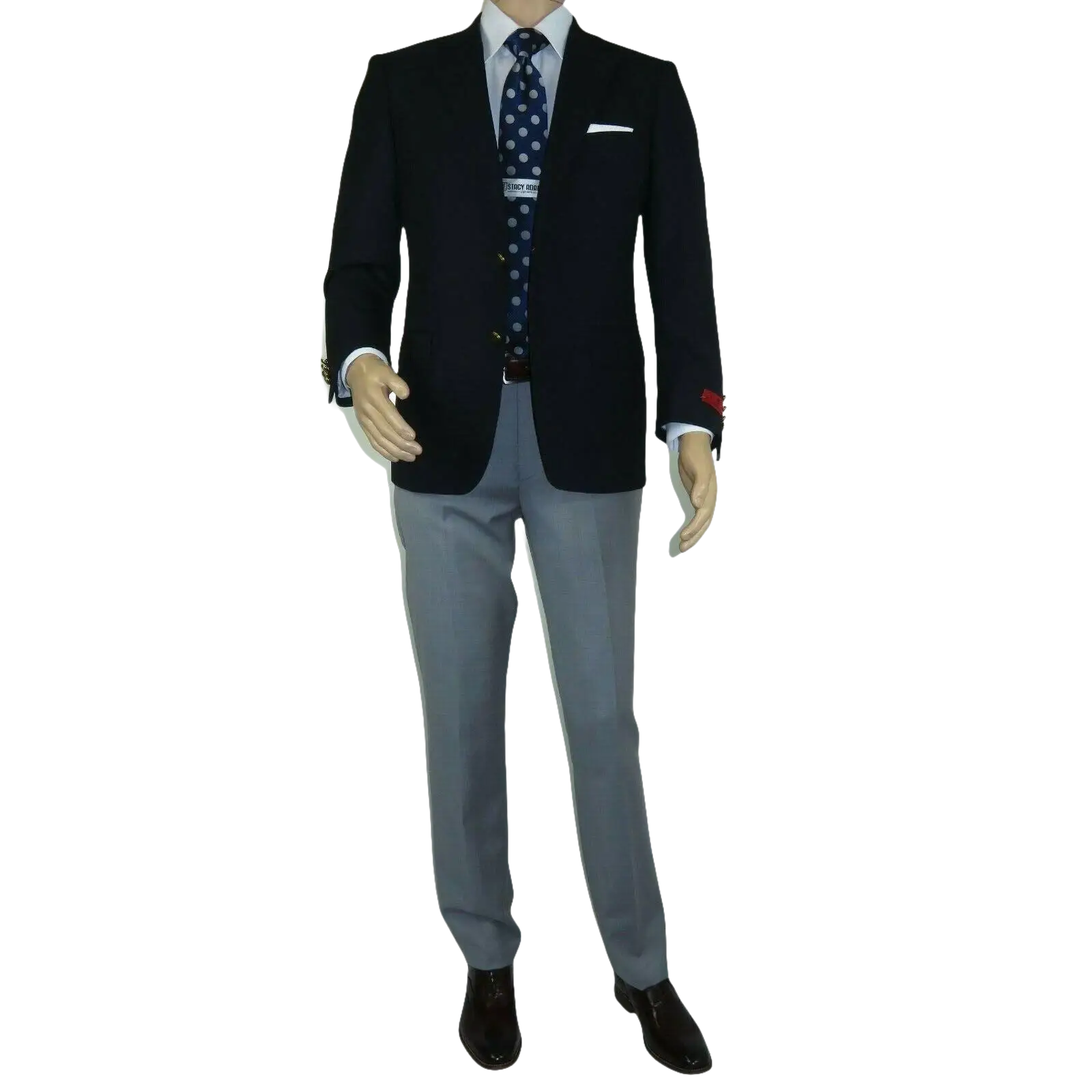 Men's RENOIR Classic Blazer 100% Wool Side vents Metal Buttons Notch 509 - 2 Navy - J.Valintin Men's Wear Legend - 21544