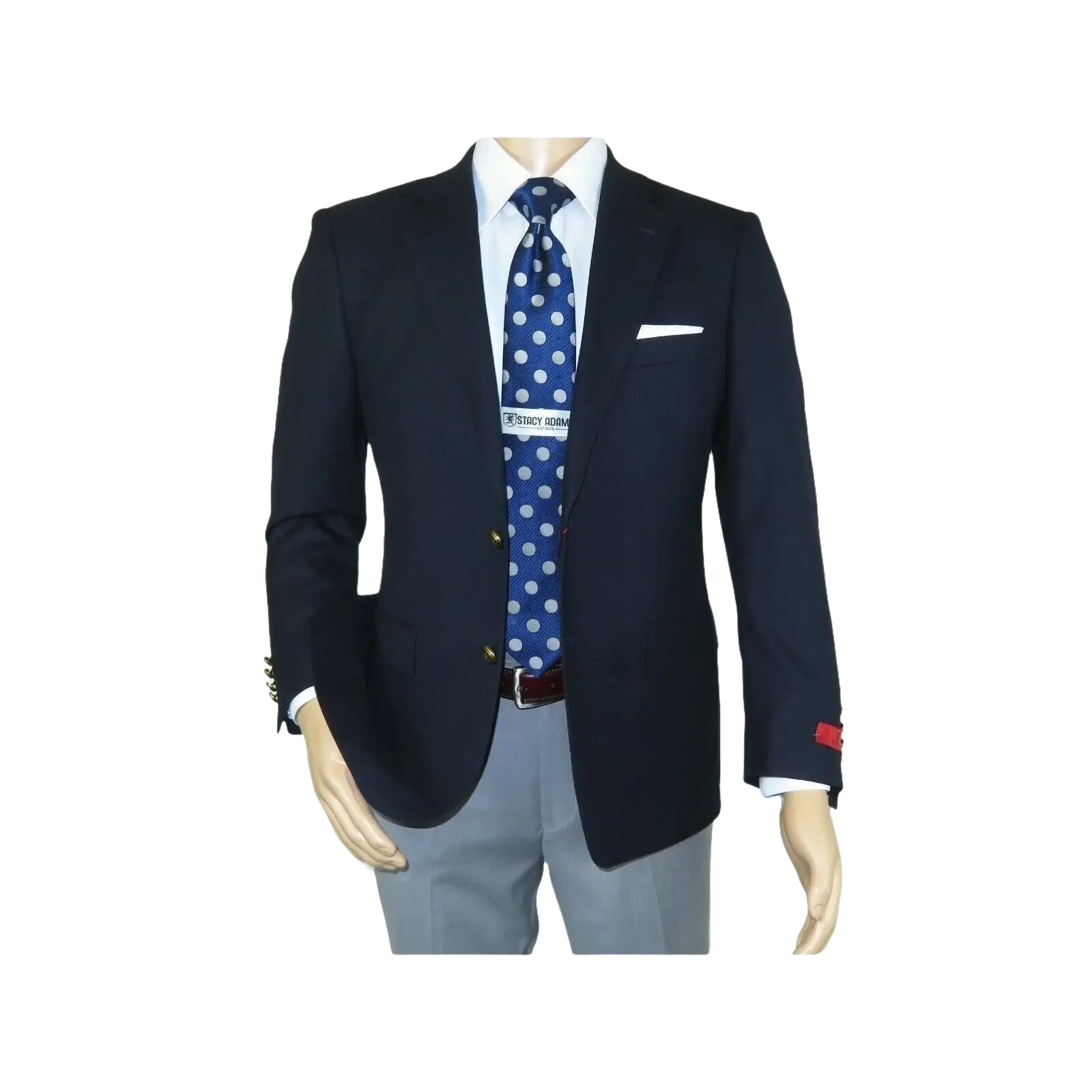 Men's RENOIR Classic Blazer 100% Wool Side vents Metal Buttons Notch 509 - 2 Navy - J.Valintin Men's Wear Legend - 21544