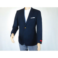 Men's RENOIR Classic Blazer 100% Wool Side vents Metal Buttons Notch 509 - 2 Navy - J.Valintin Men's Wear Legend - 21544