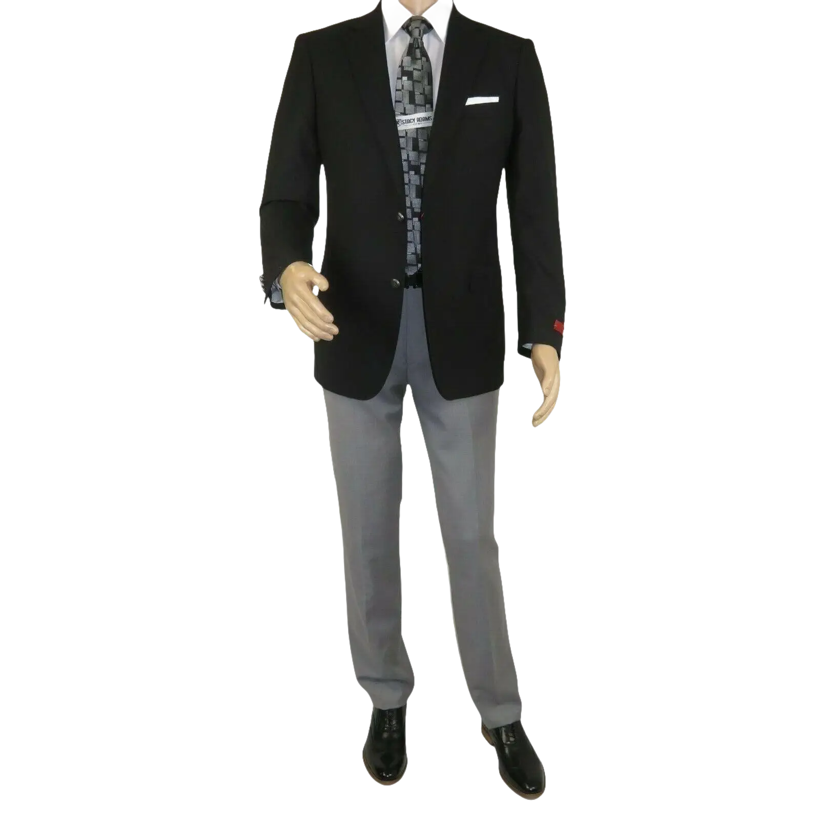 Men's RENOIR Classic Blazer Jacket 100% Wool Single breasted Notch 509 - 1 Black - J.Valintin Men's Wear Legend - 21566