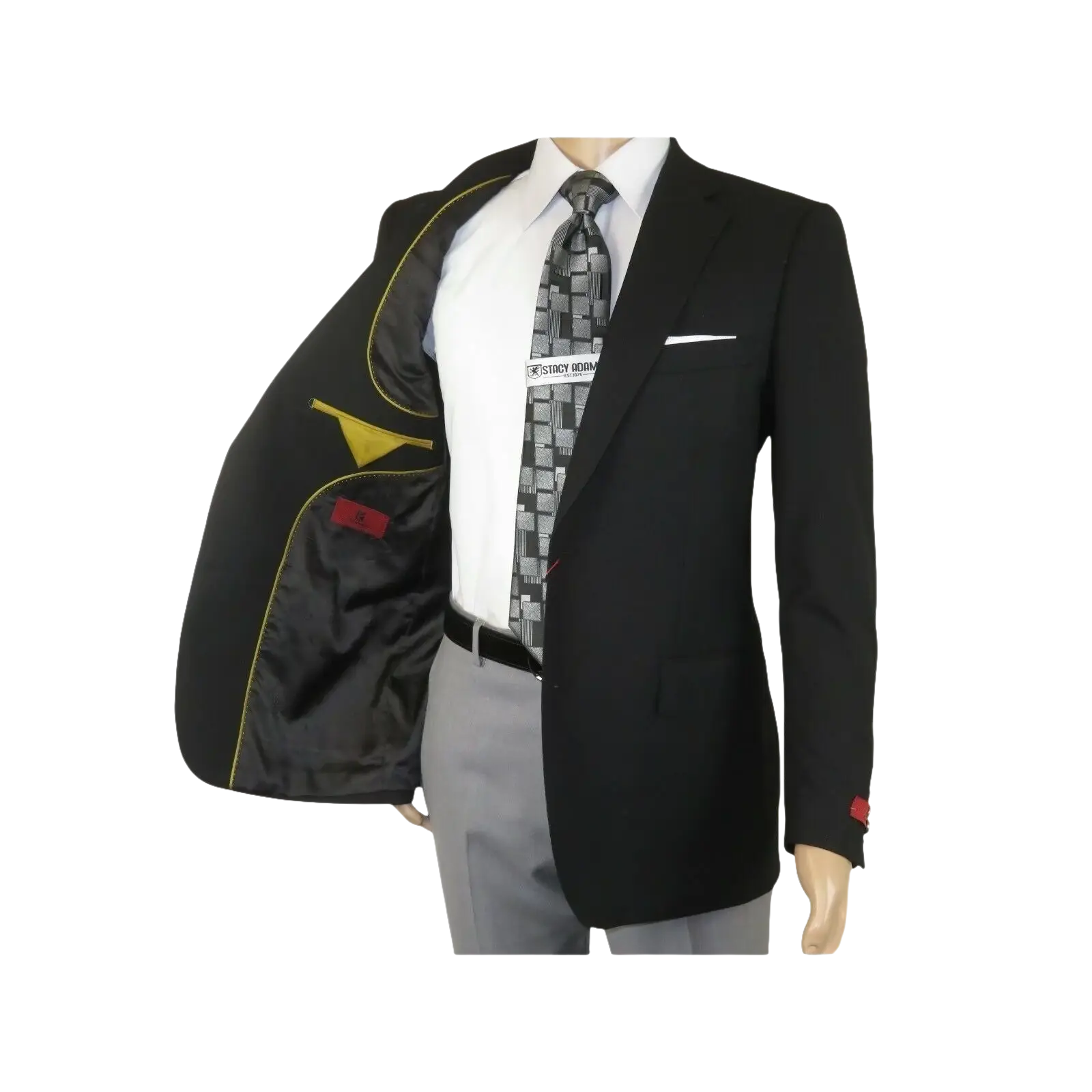 Men's RENOIR Classic Blazer Jacket 100% Wool Single breasted Notch 509 - 1 Black - J.Valintin Men's Wear Legend - 21566