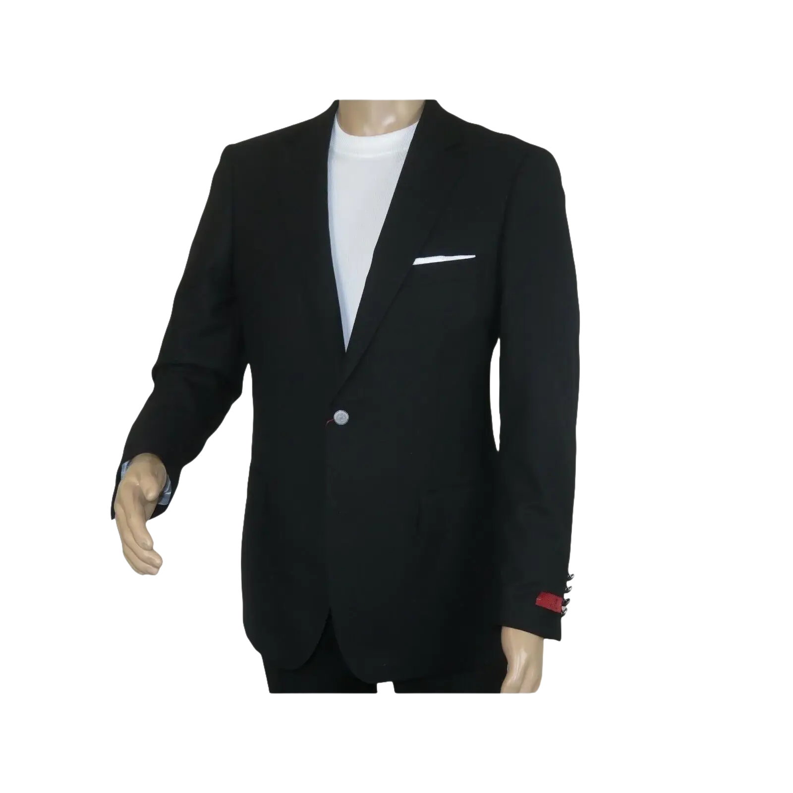 Men's RENOIR Classic Blazer Jacket 100% Wool Single breasted Notch 509 - 1 Black - J.Valintin Men's Wear Legend - 21566