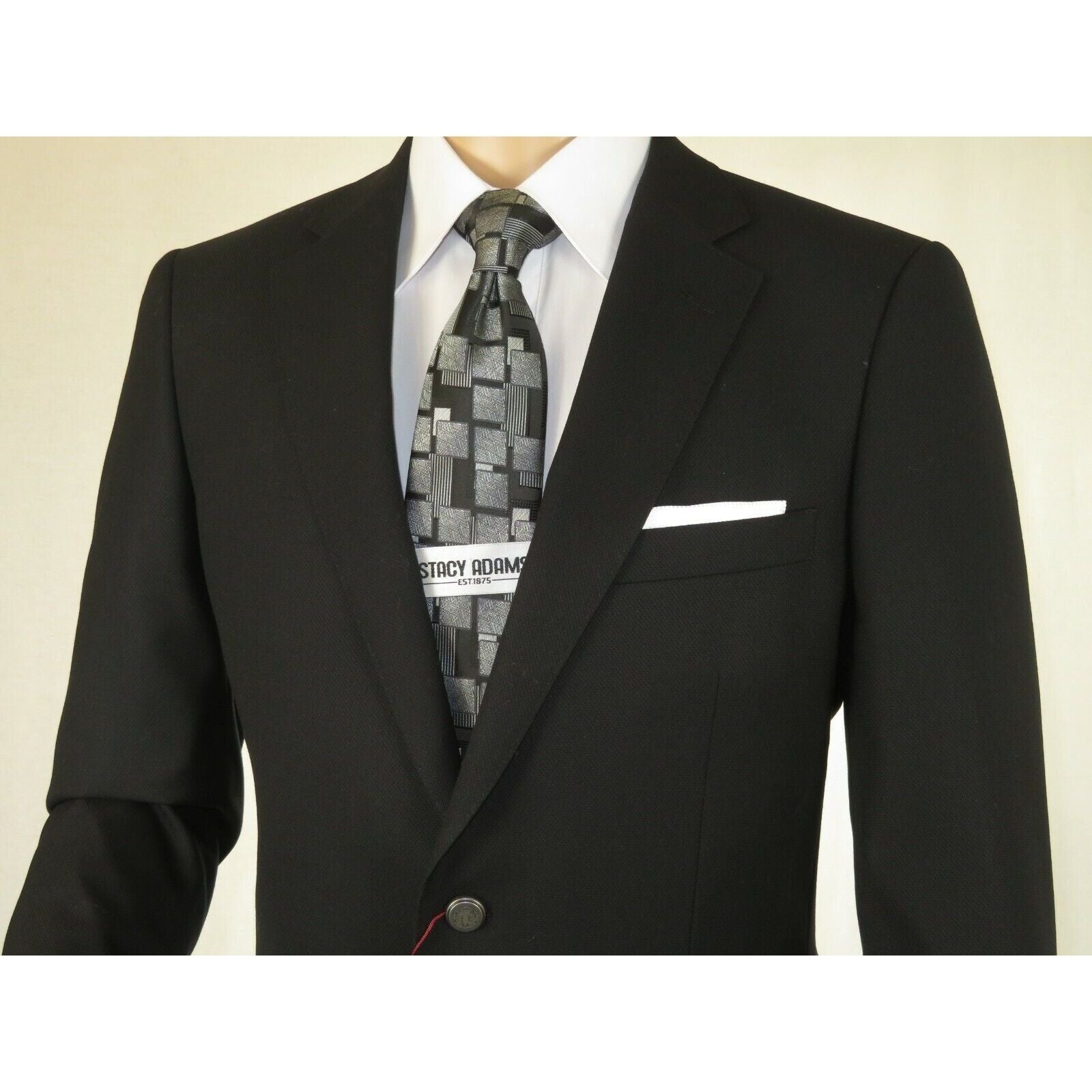 Men's RENOIR Classic Blazer Jacket 100% Wool Single breasted Notch 509 - 1 Black - J.Valintin Men's Wear Legend - 21566