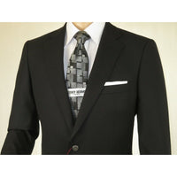 Men's RENOIR Classic Blazer Jacket 100% Wool Single breasted Notch 509 - 1 Black - J.Valintin Men's Wear Legend - 21566
