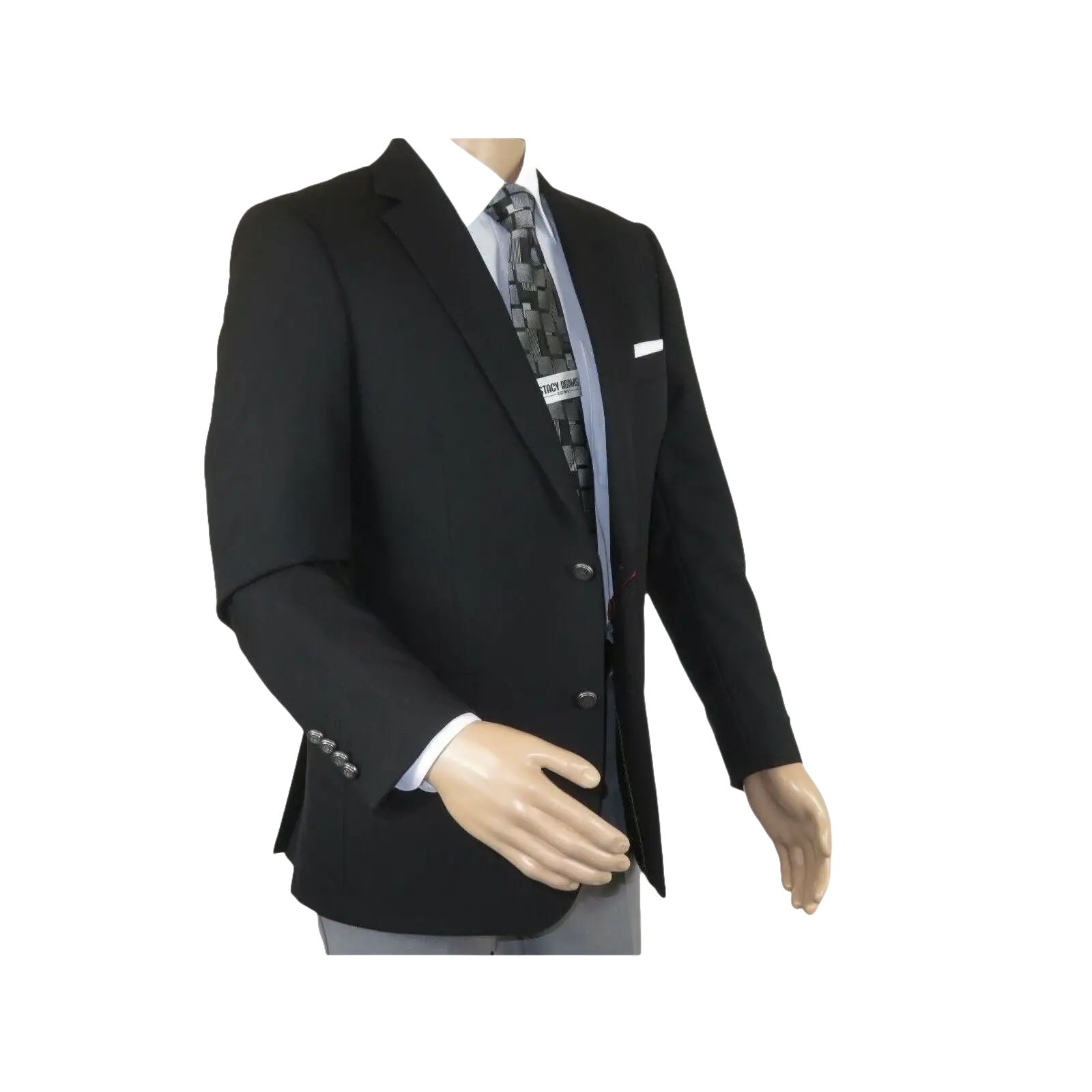 Men's RENOIR Classic Blazer Jacket 100% Wool Single breasted Notch 509 - 1 Black - J.Valintin Men's Wear Legend - 21566