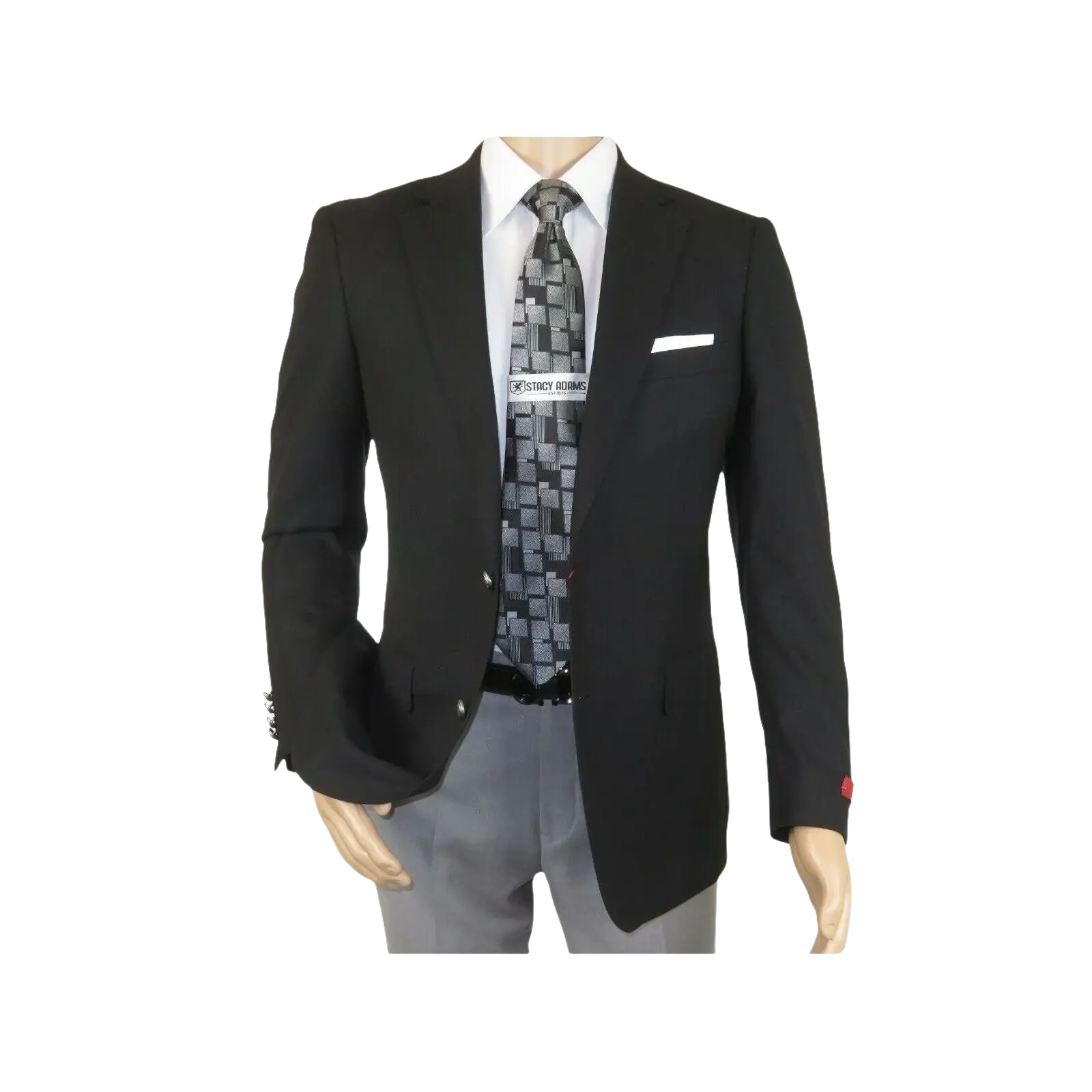 Men's RENOIR Classic Blazer Jacket 100% Wool Single breasted Notch 509 - 1 Black - J.Valintin Men's Wear Legend - 21566