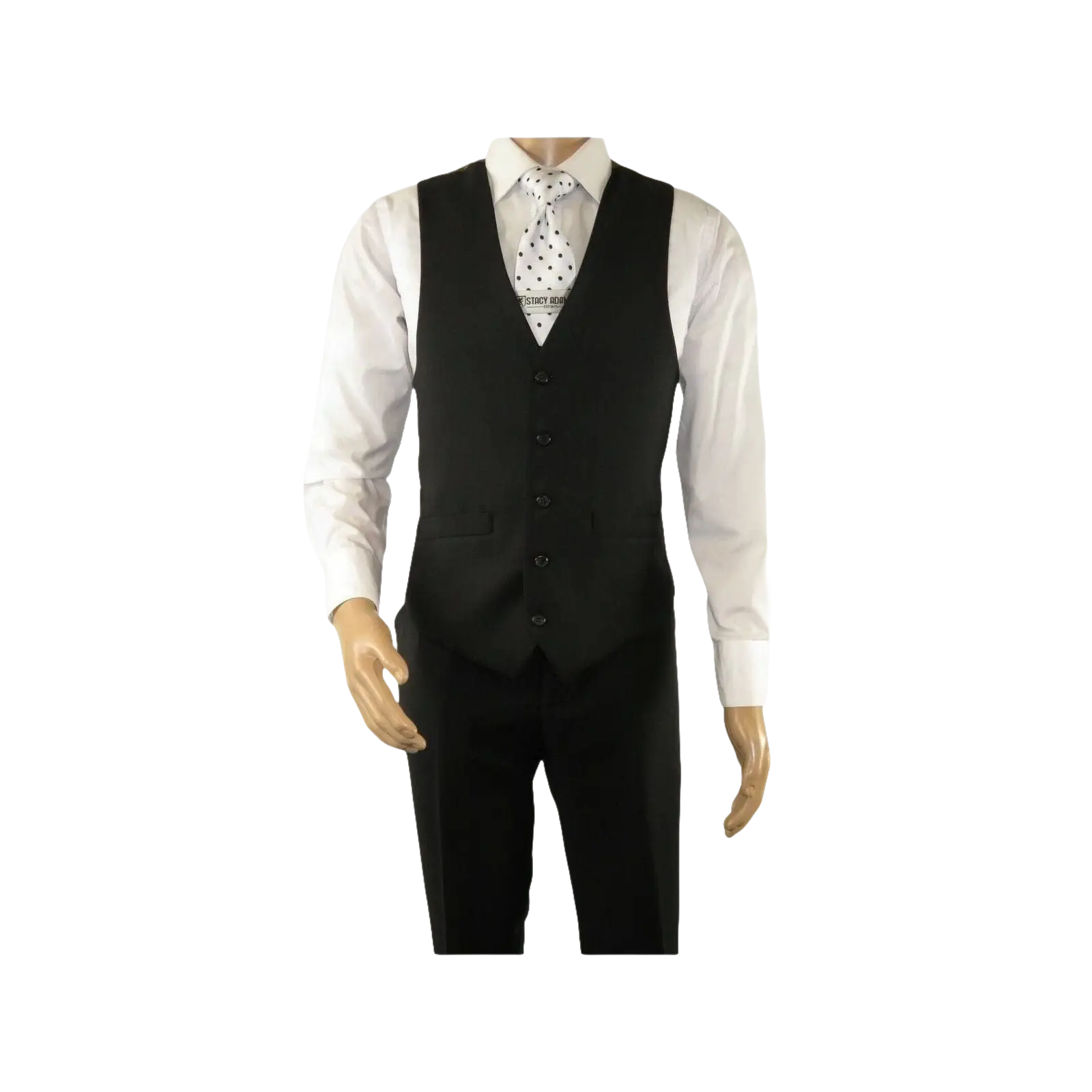 Mens RENOIR Vest Wool 140 Adjustable ,V - Neck two Pocket Full Lining 508 - 1 Black - J.Valintin Men's Wear Legend - 80049
