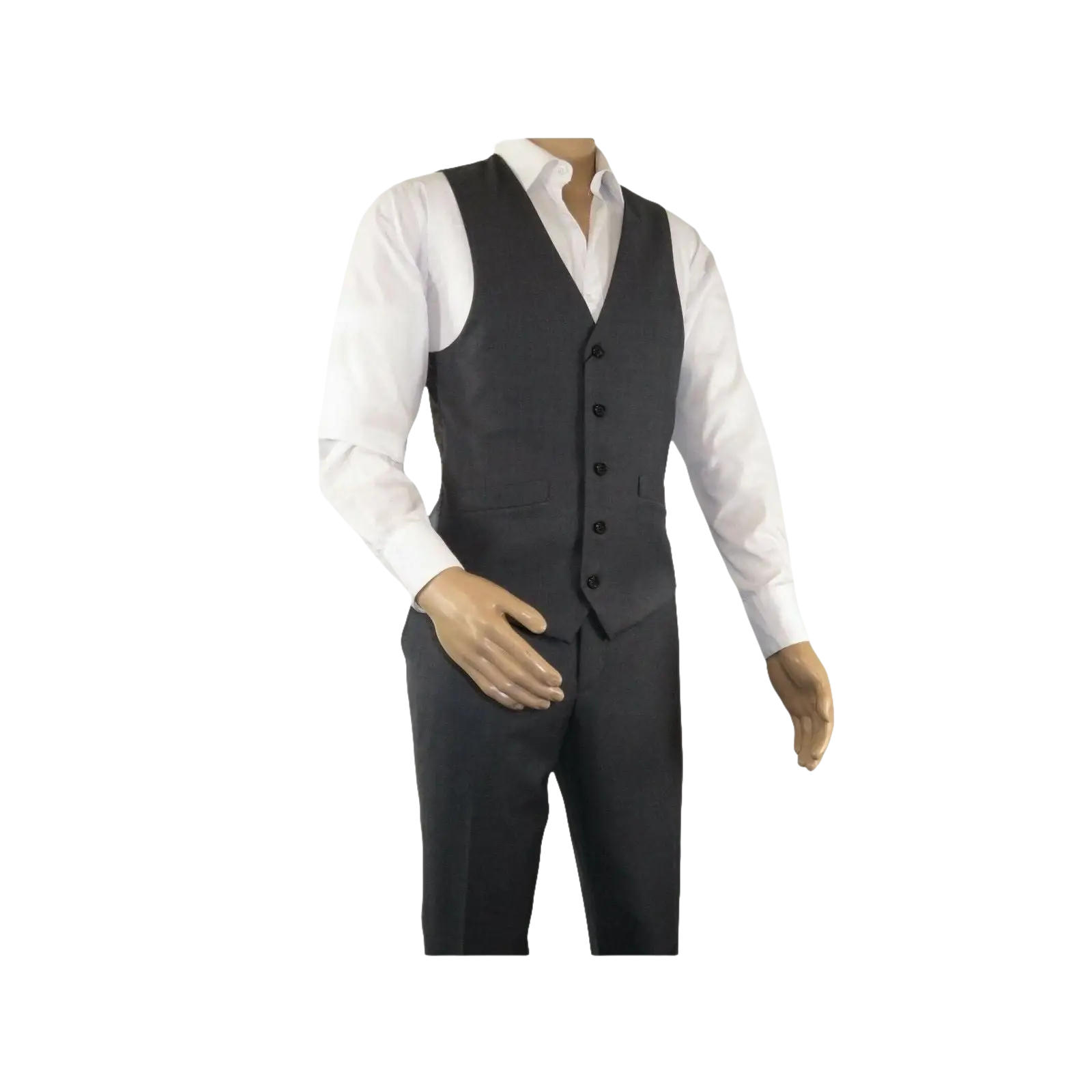 Men's RENOIR Vest Wool 140's Adjustable, Full Lining 508 - 3 Mid Gray - J.Valintin Men's Wear Legend - 80069