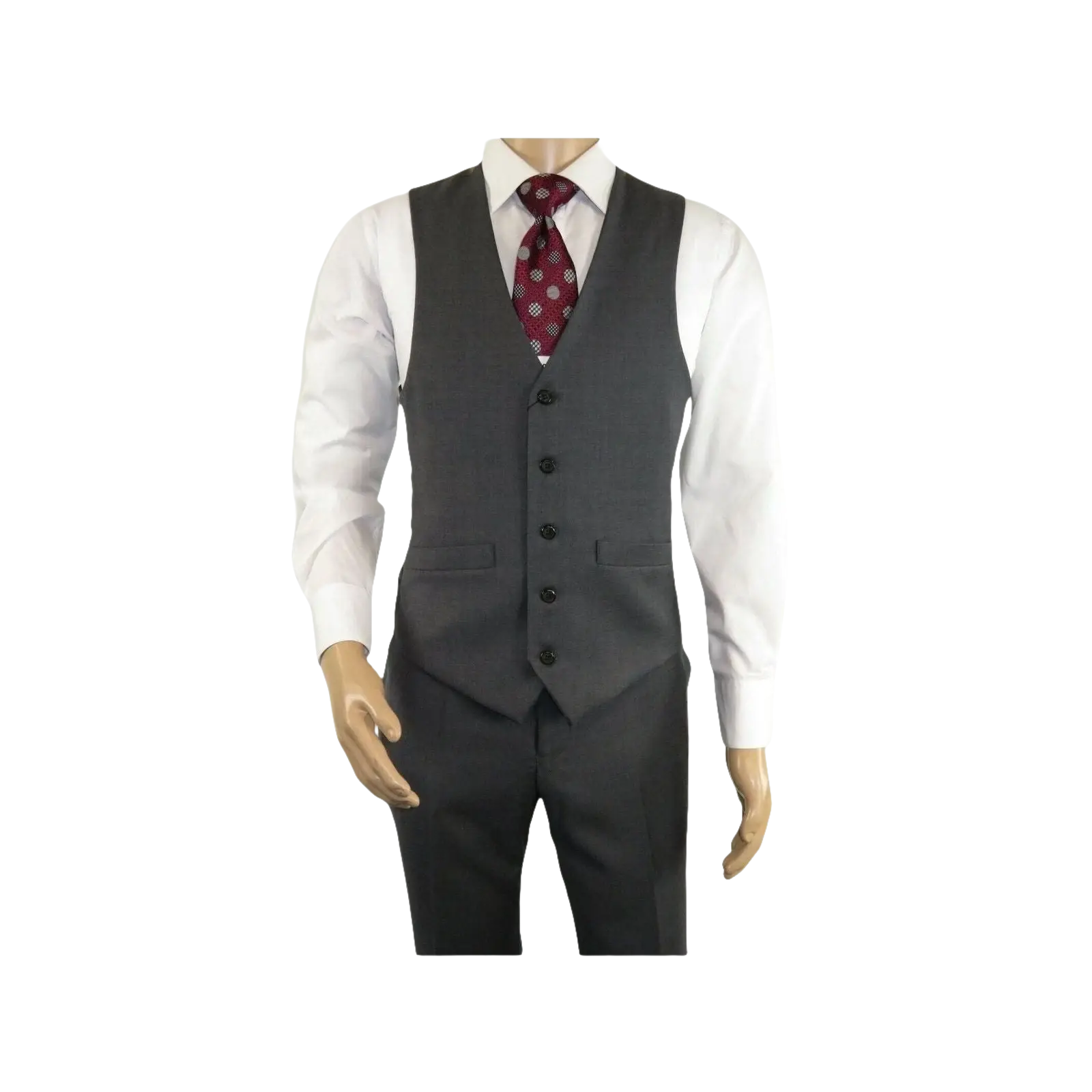 Men's RENOIR Vest Wool 140's Adjustable, Full Lining 508 - 3 Mid Gray - J.Valintin Men's Wear Legend - 80069