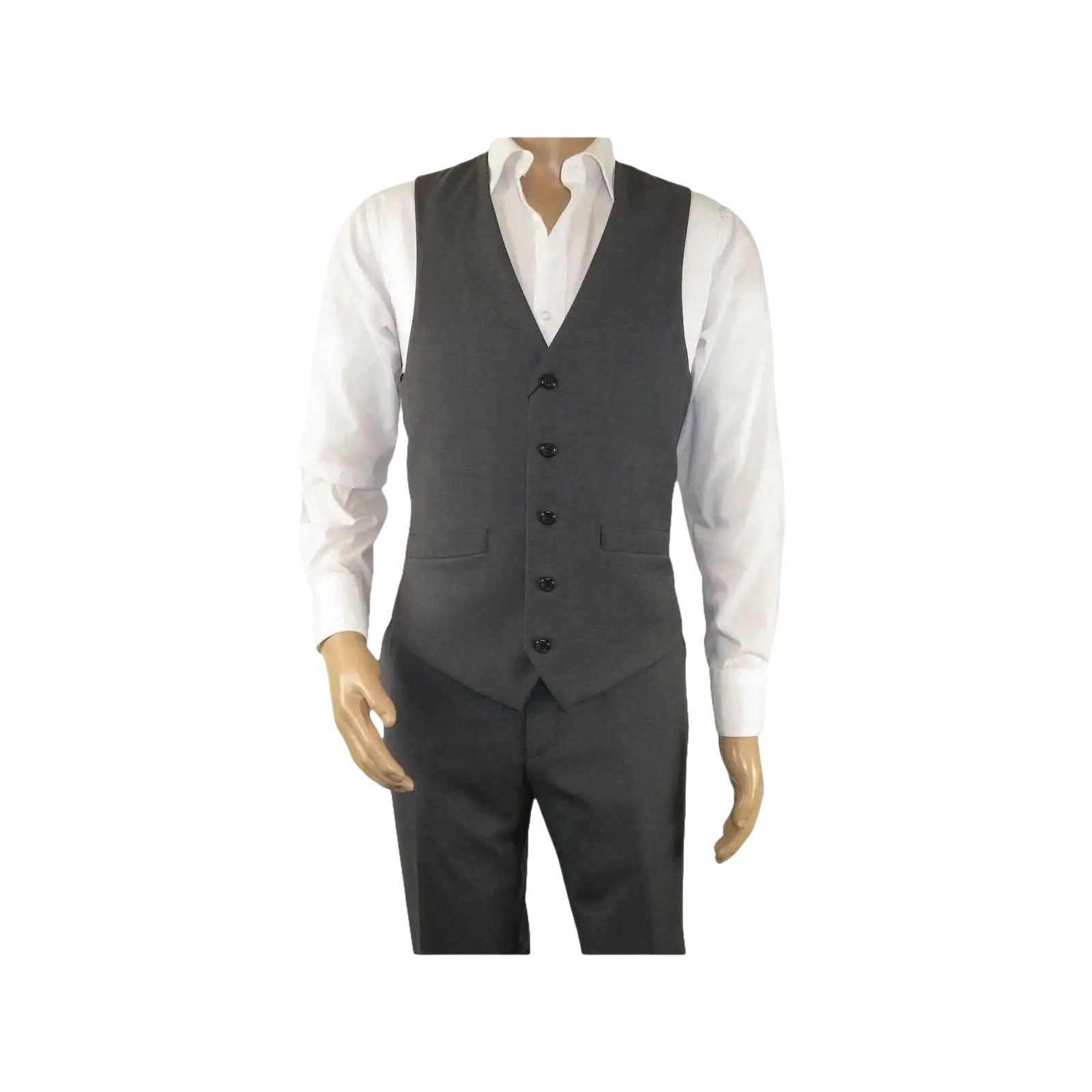 Men's RENOIR Vest Wool 140's Adjustable, Full Lining 508 - 3 Mid Gray - J.Valintin Men's Wear Legend - 80069