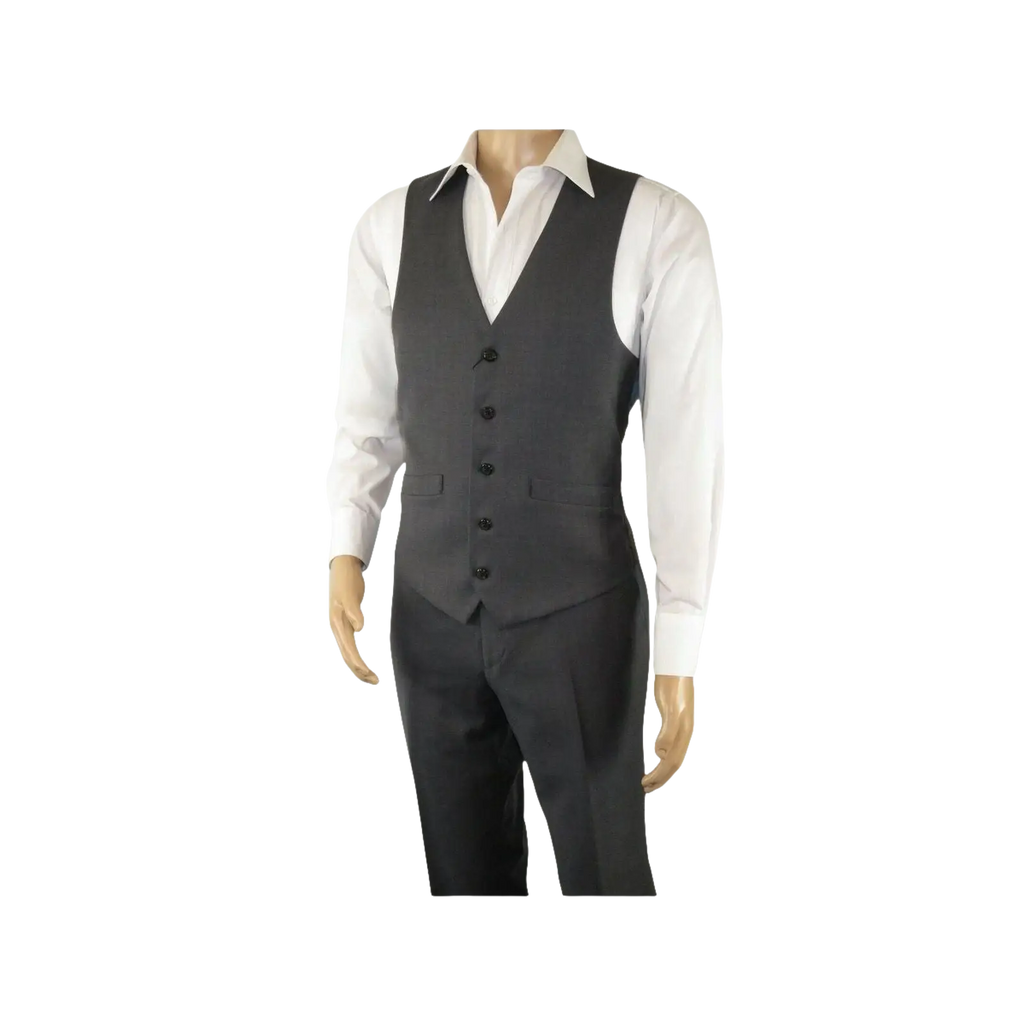 Men's RENOIR Vest Wool 140's Adjustable, Full Lining 508 - 3 Mid Gray - J.Valintin Men's Wear Legend - 80069