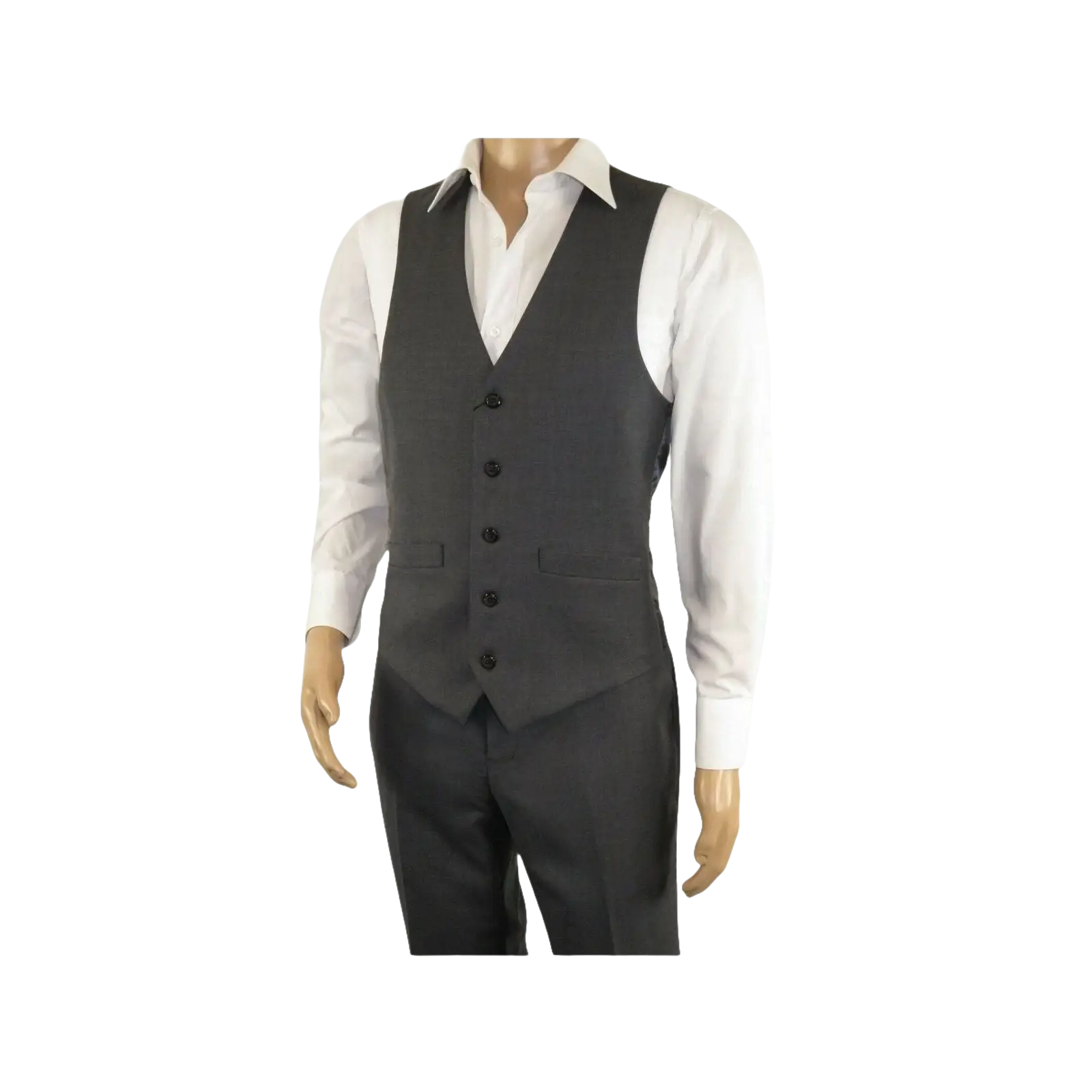 Men's RENOIR Vest Wool 140's Adjustable, Full Lining 508 - 3 Mid Gray - J.Valintin Men's Wear Legend - 80069