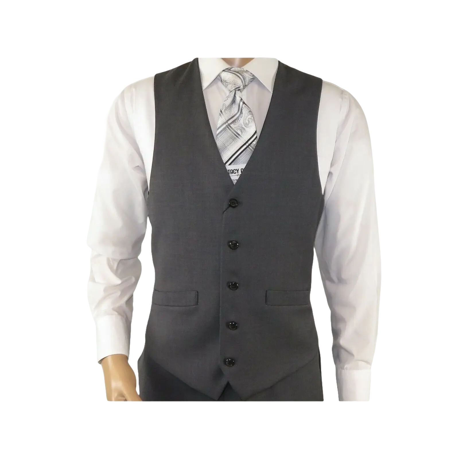 Men's RENOIR Vest Wool 140's Adjustable, Full Lining 508 - 3 Mid Gray - J.Valintin Men's Wear Legend - 80069