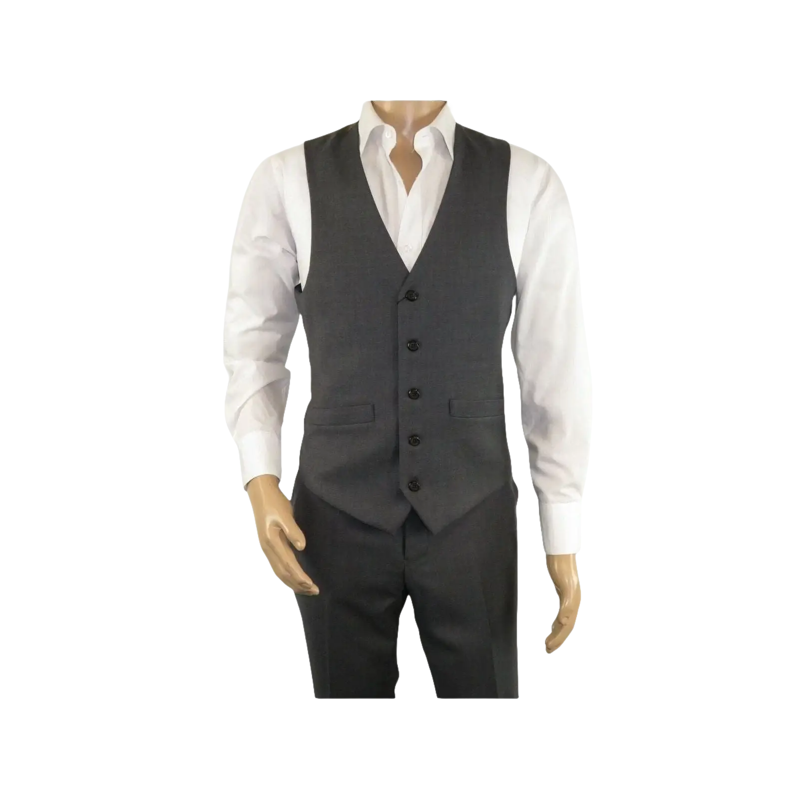 Men's RENOIR Vest Wool 140's Adjustable, Full Lining 508 - 3 Mid Gray - J.Valintin Men's Wear Legend - 80069