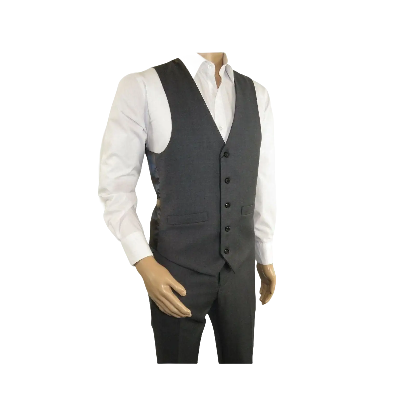 Men's RENOIR Vest Wool 140's Adjustable, Full Lining 508 - 3 Mid Gray - J.Valintin Men's Wear Legend - 80069
