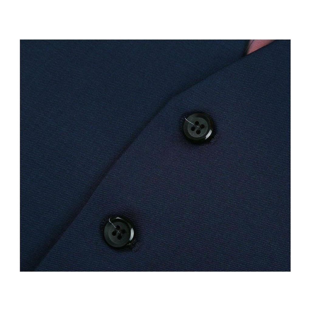 Men's RENOIR Vest Wool 140's Adjustable, Two Pockets 508 - 19 Navy Blue - J.Valintin Men's Wear Legend - 80059