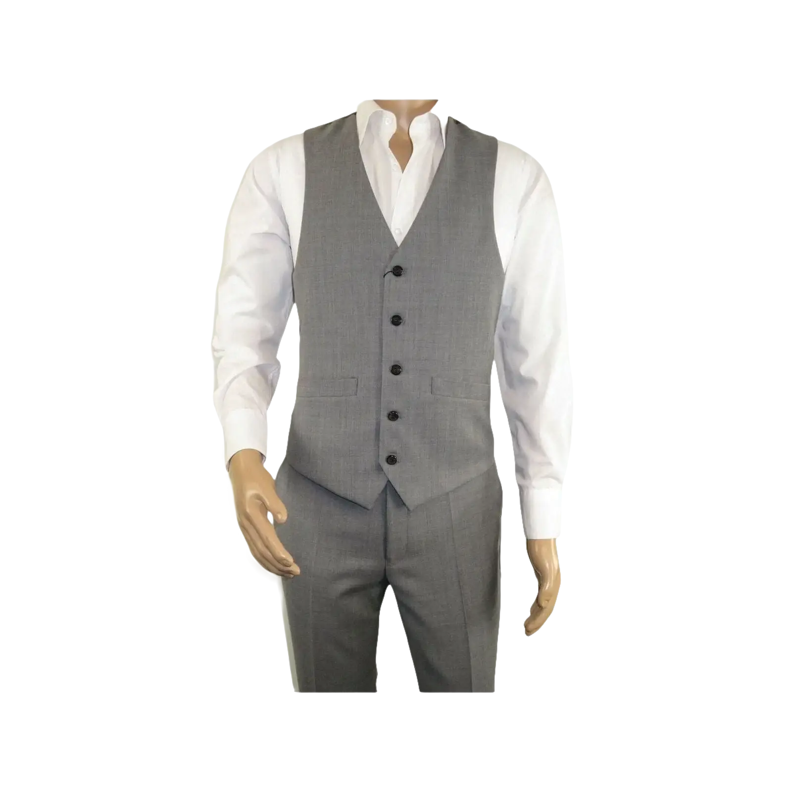 Men's RENOIR Vest Wool 140's Adjustable, Two Pockets 508 - 5 Lt Gray - J.Valintin Men's Wear Legend - 80079