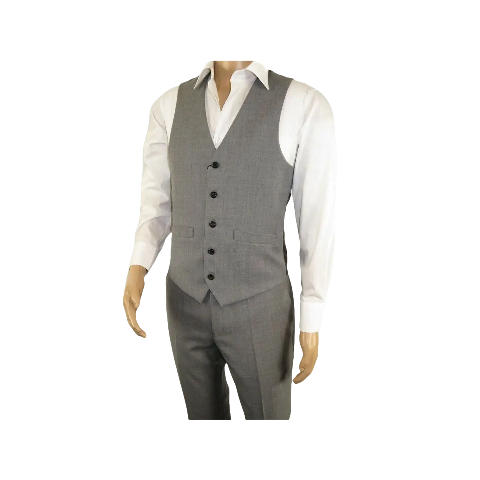 Men's RENOIR Vest Wool 140's Adjustable, Two Pockets 508 - 5 Lt Gray - J.Valintin Men's Wear Legend - 80079