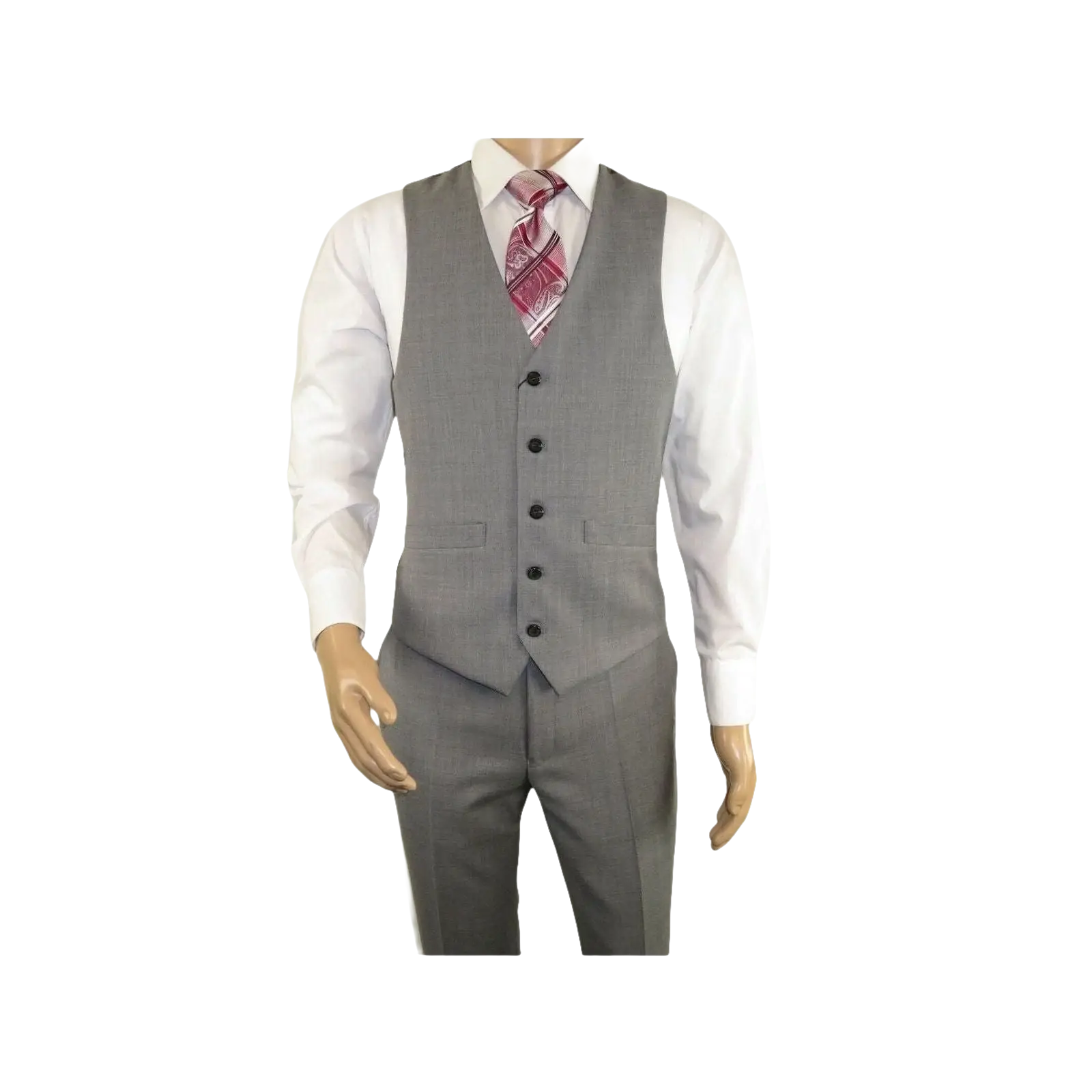 Men's RENOIR Vest Wool 140's Adjustable, Two Pockets 508 - 5 Lt Gray - J.Valintin Men's Wear Legend - 80079