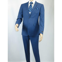 Men's Renoir Wool Blend Slim Fit 2pc Suit Sharkskin Texture 557 - 1 Blue - J.Valintin Men's Wear Legend - 557 - 1 - Blue - 36S