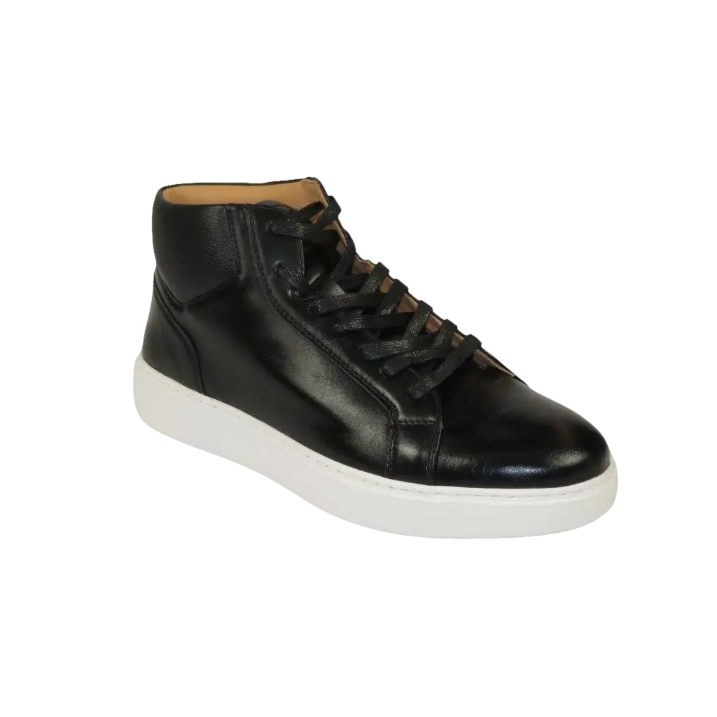 Men's Santino Luciano Ankle High Top Comfort Sneaker Dress Boot S - 2452 Black - J.Valintin Men's Wear Legend - S2452 - Black - 8.5