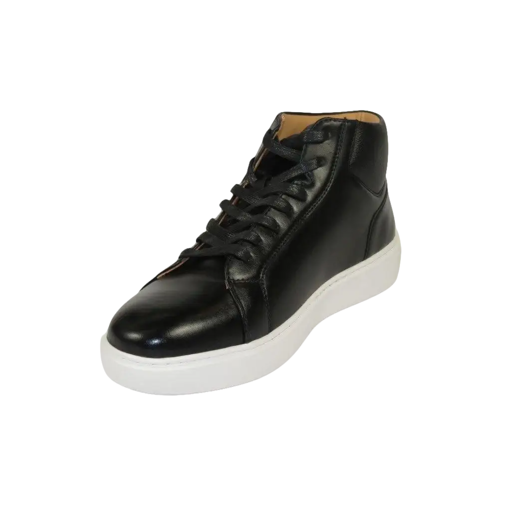 Men's Santino Luciano Ankle High Top Comfort Sneaker Dress Boot S - 2452 Black - J.Valintin Men's Wear Legend - S2452 - Black - 8.5