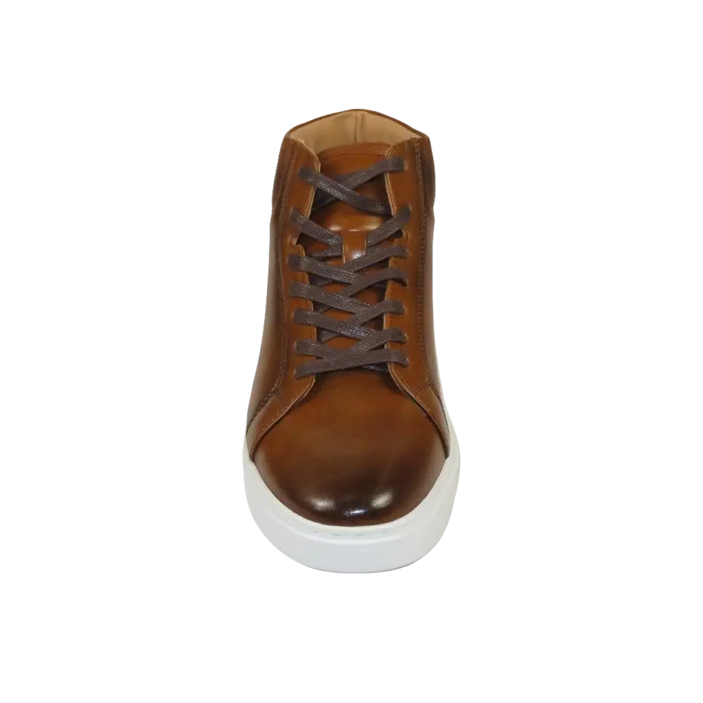 Men's Santino Luciano Ankle High Top Comfort Sneaker Dress Boot S - 2452 Cognac - J.Valintin Men's Wear Legend - S2452 - Cognac - 8.5